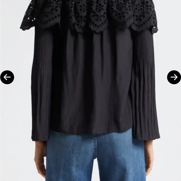 Ramy Brook Black Lace Off-Shoulder Blouse - Picture 4 of 6